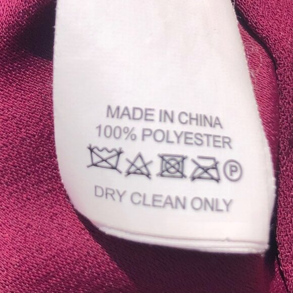 Kate Spade Large Mini Dress Short Sleeve Ruffle Deep Cherry Burgundy - Picture 10 of 10